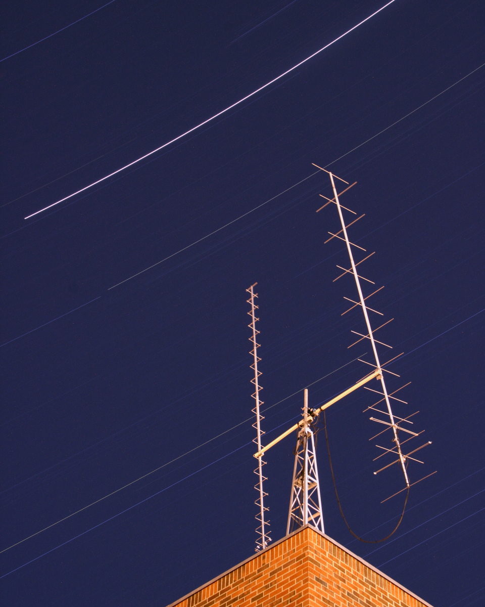 SSEL Ground Station antenna array on the roof of Cobleigh Hall