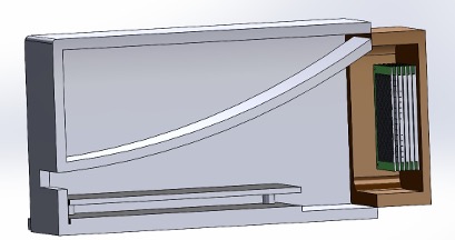 Mock-up of QUACKEMS instrument showing detectors at the end of a collumated tube